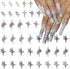 45Pcs Silver Star Nail Charms for Nail Art 3D Alloy Crystal Stars Nail Rhinestones Shiny Starlight Nail Art Charms Gems Colorful Star Nail Jewels ...