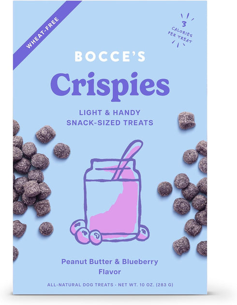 Bocce's Bakery PB + Blueberry Crispies Low-Calorie Wheat-Free Dog Treats, 10 oz...