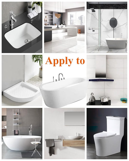 Bath Repair Kit White, Endhokn Enamel, Porcelain, Acrylic, Fiberglass, Ceramic Sink, Tub Tile Toilet Shower Kit & Tray & Chip & Pedestal Crack Hol...