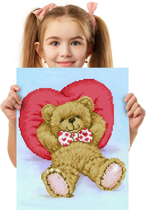 DIAMOND DOTZ ® - Relax-A-Bear, Partial Drill, Round Dotz, Diamond Painting Kits, Diamond Art Kits for Adults, Gem Art, Diamond Art, Kits, 13.8"x10...
