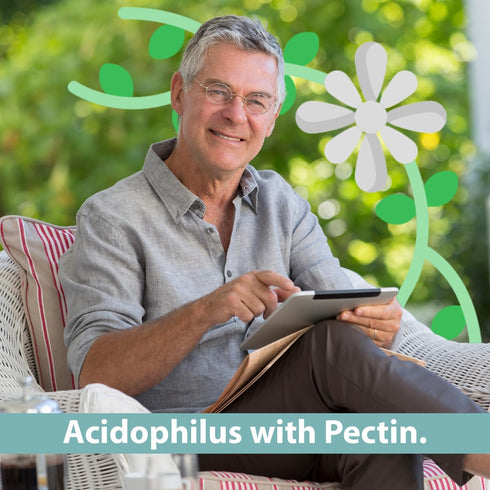 GeriCare Acidophilus with Pectin Probiotic Capsules, Optimizes Intestinal Flora, Digestive Gut Function, Boosts Immune Defenses, and Strengthens B...