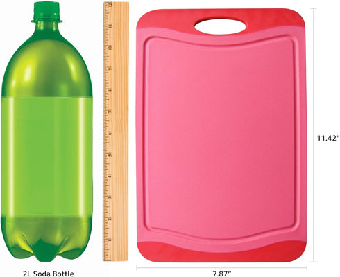 Raj Plastic Cutting Board Reversible Cutting board, Dishwasher Safe, Chopping Boards, Juice Groove, Large Handle, Non-Slip, BPA Free (Small (11.42...