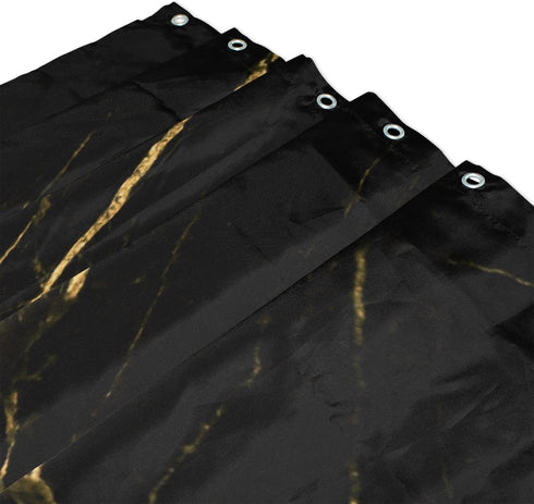 ALAZA Black Gold Marble Shower Curtain Waterproof Polyester Bath Curtian with Hooks 72x72 Inch...