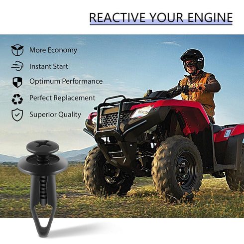 MOTOALL Plastic Bumper Rivet Clips Fastener Screw for Rhino 450 660 Yamaha Rhino Fender Hood Body 100Pcs...