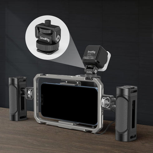 SmallRig 1/4" Mini Ball Head Cold Shoe Mount Adapter with 1/4"-20 Thread for Camera Phone Cage LED Video Light-3577...