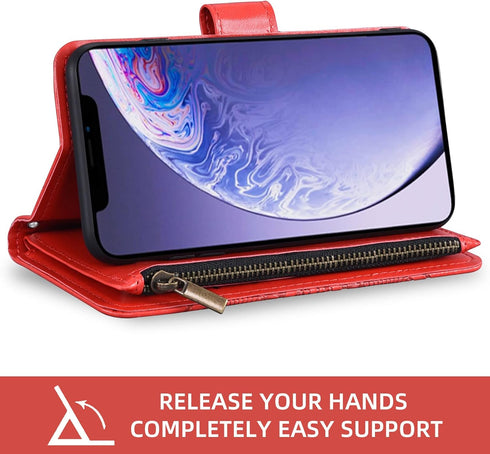 Asuwish Phone Case for iPhone 11 6.1 Wallet Cover with Tempered Glass Screen Protector and Flower Flip Credit Card Holder Stand Cell Accessories i...