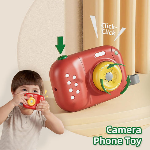 Baby Cell Phone Toy for Boys Girls 6 12 18 Months, Musical Soothing Piano Song Learning, Early Educational Camera Sound Activities Pretend Play, M...