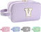 Personalized Initial Makeup Bag A-Z, Travel Toiletry Bag Monogram Make Up Bags Preppy Cosmetic Bag Cute Makeup Pouch Birthday Graduation Gifts Bag...