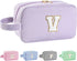 Personalized Initial Makeup Bag A-Z, Travel Toiletry Bag Monogram Make Up Bags Preppy Cosmetic Bag Cute Makeup Pouch Birthday Graduation Gifts Bag...
