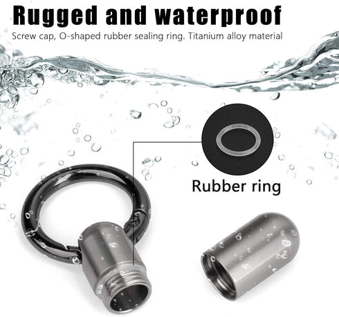 TISUR Titanium Pill Case with 28'' Necklace Chain,Micro Keychain Pill Holder.Waterproof Pill Fob for Emergency Aspirin & Nitroglycerin for Travel ...