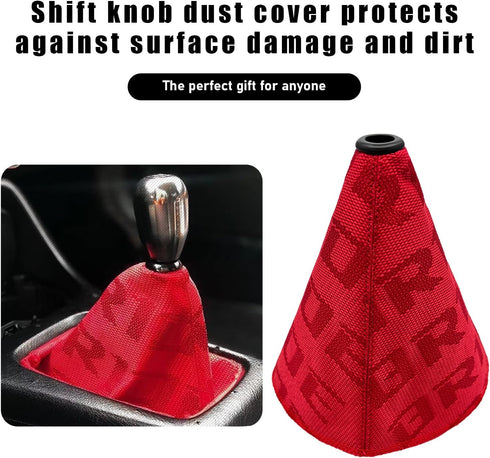 Car Shift Knob Dust Cover, Shift Boot Cover, Hyper Fabric Manual/Automatic Shifter Shift Boot Cover, Gear Shift Knob Cover for Protection & Decor,...