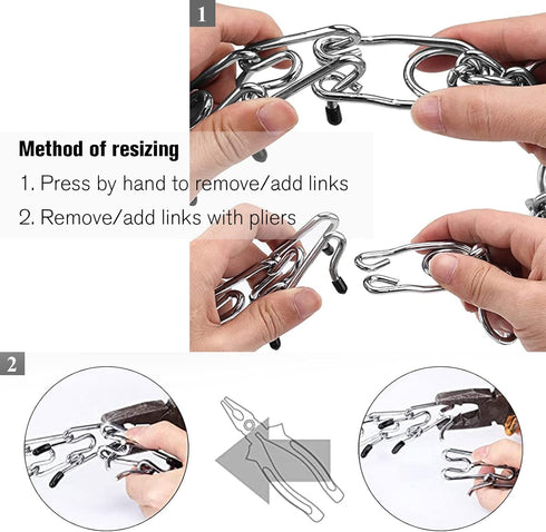 DogsStainless Steel Collar for Training Collar Tough and Durable efficient Training Adjustable and Removable Link Buckle with Comfortable Rubber t...