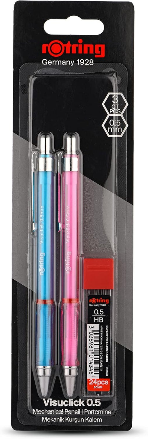 rOtring Visuclick Mechanical Pencil 0.5 mm Box of 2 with 24 HB Leads...
