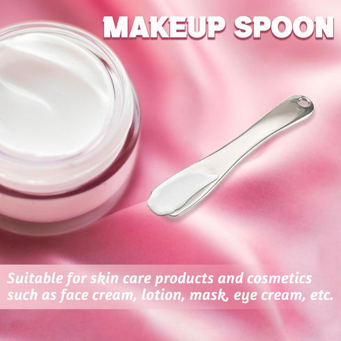 Metal Makeup Spatula Tool - Spatula for Skincare, Cosmetic Scoop for Creams, Lotions, Masks - Makeup Spatula in Rose Gold, Silver and Gold Colors...