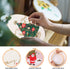 4 Sets Christmas Embroidery Starter Kit with Pattern for Beginners, Embroidery Kits with Christmas Pattern, Cross Stitch Set with 4 Plastic Embroi...