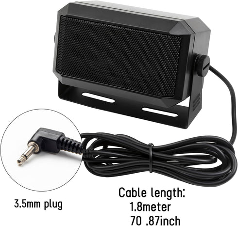Rectangular External Communications Speaker for Ham Radio or CB & Scanners, 5 Watt, Black Colour...