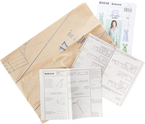 BUTTERICK PATTERNS B5030 Misses' Dress, Belt and Sash, Size FF (16-18-20-22)...