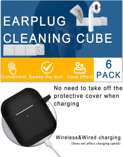 9 in 1 for AirPods Case Accessories with Cleaner Pen - Soft Silicone for AirPods 2nd Generation Case Cover Set Kit, Protective 1st Generation Airp...