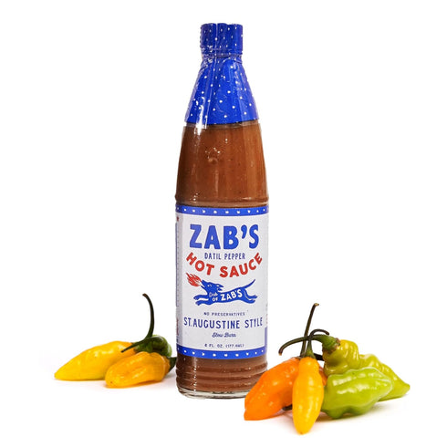 Hot Sauce by Zab's Sweet Heat St. Augustine Style (1 Pack, 6 Fl. Oz) | Signature Slow Burn from Rare Datil Peppers | Plant Based...