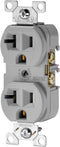 EATON Wiring CR20GY-SP-L Commercial Grade Straight Blade Duplex Receptacle with 20-Amp, 125-Volt, 5-20-NEMA Rating, Gray...