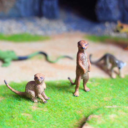 Meerkat Wild Animal Toy Figures Set, Hand-Painted Jungle Animals Figurines Collectible Toys Gifts, Party Favors, School Projects Cake Toppers for ...