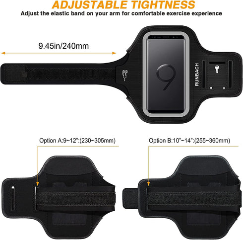 Armband for Galaxy S9,Running Exercise Gym Bag with Fingerprint Touch/Key Holder and Card Slot for Samsung Galaxy S9 (Black)...