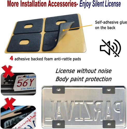 AOOTF License Plate Frame with Light Bar Assembly- License Plate Light Lamp Bulbs & Aluminium Carbon Fiber Car Tag Holder Mount Kit for Truck SUV ...