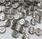 100 Pcs Round Craft Buttons 4 Holes Metallic Color Plastic Buttons for Sewing (Silver)...