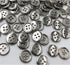 100 Pcs Round Craft Buttons 4 Holes Metallic Color Plastic Buttons for Sewing (Silver)...