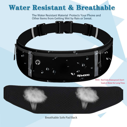 Running Belt Women Men, Fanny Pack Waist Bag, Phone Holder for Running Workout Plus Size Waterproof Adjustable Belt Bag for iPhone 15 14 13 12 11 ...