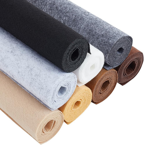 BENECREAT 8 Roll 8.7 Yards Felt Fabric Roll, Bundle Stiff Felt Cloth, Assorted Grey Brown Colours Non-Woven Polyester Craft Fabric for DIY Crafts ...