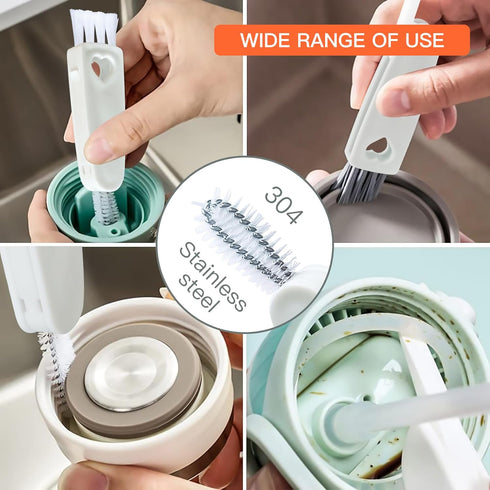 3 in 1 Cup Lid Cleaning Brush, 2024 New Crevice Cleaning Brush for Bottle Gap Tight Spaces Cup, 3 in 1 Multifunctional Cleaning Brush Portable Cup...