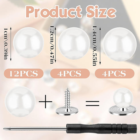 20 Sets Pearl Buttons Pearl Brooch Buttons Pearl Pins for Clothes No Sew Cover Up Buttons Removable Reusable Pearl Safety Pins for Women Girls Shi...