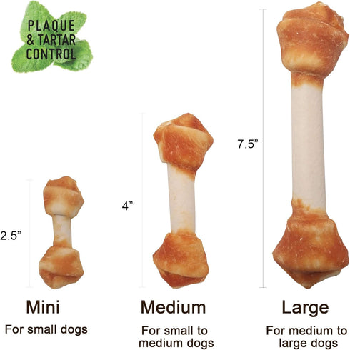 Premium Dog Bones, Rawhide-Free, Made with Real Chicken and Wholesome Vegetables, Made with Limited Ingredients (Large 2pcs/Pack)...