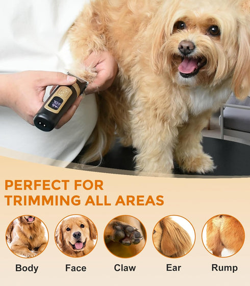 Dog Cat Clippers for Matted Hair - 4-Speed & LCD Dog Clippers for Grooming, Rechargeable for Large&Small Dogs and Cats with Thick Coats - Low Nois...