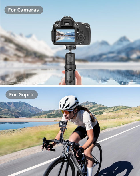 UBeesize Camera Tripod with Remote, Flexible Tripod Stand with Phone Holder and Action Camera Mount Adapter for iPhone Samsung Cellphones, Canon N...