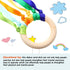 6 Pieces Ribbon Hand Kite Montessori Hand Kite Toy Creative Waldorf Toy Ribbon Streamer with Wood Ring Rainbow Wind Wand Learning Educational Hand...