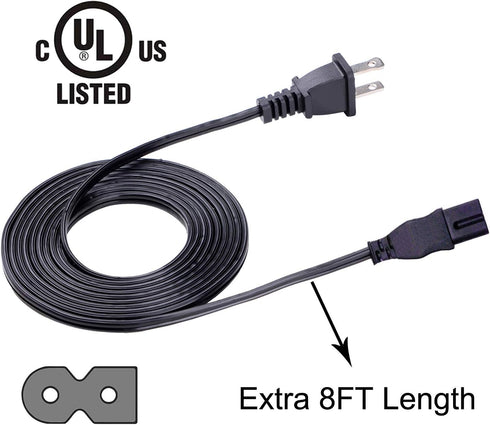 8FT Polarized Power Cord for Brother CS8000 CS8060 CS8072 XR1300 XR1355 XR-4040 XR-7700 Nouvelle 1500S NV4000D XR-9000 XR-9500PRW 845 BC-1000 CE40...