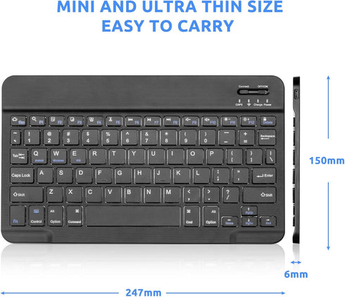 Portable iPad Keyboard 10th Generation, Small Bluetooth Keyboard for iPad 10th Generation Compatible with iPad Pro iPhone Samsung Tablet Keyboard ...