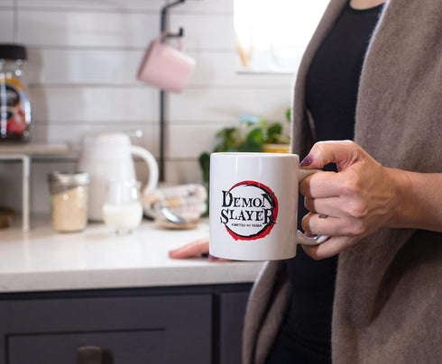 Surreal Entertainment Exclusive Demon Slayer: Kimetsu no Yaiba Logo Ceramic Mug | Official Anime Collectible Coffee Cup | Novelty Drinkware For Ho...
