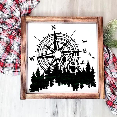 12 Pcs Compass Anchor Stencil, Plastic Reusable Nautical Stencils Compass Rose Stencil Anchor Compass Stencils Template for Painting Wood, Walls, ...