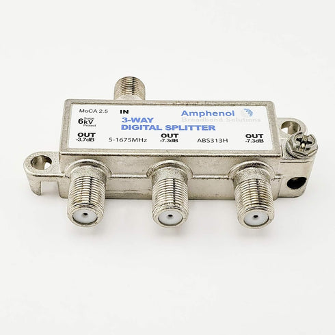 Amphenol 3-Way Digital Coaxial Splitter MoCA 2.5 ABS313H...