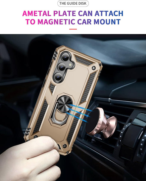 PASNEW for S23 FE Case,360° Ring Kickstand Magnetic Car Holder,Military Shockproof Drop Protection Hard Shell,Phone Cases for Samsung Galaxy S23 F...