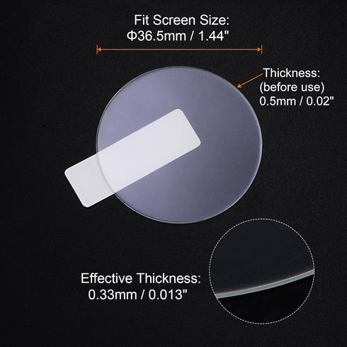 5pcs Watch Glass Screen Protectors 36.5mm Violet Tempered Glass High AL Anti-Glare 9H Hardness 2.5D Anti-Scratch Anti-Explosion Smartwatch Screen ...