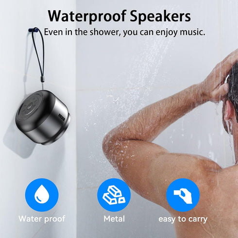 LFS Portable Bluetooth Shower Speaker, Waterproof Outdoor Wireless Speaker, Ultra-Long Play Time 15 Hours, TWS Pairing, Suitable for Home, Pool, B...
