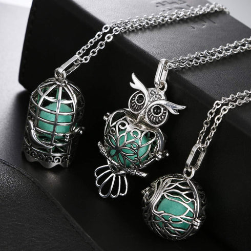Mixed Pearl Cage Locket Pendants Set, Essential Oil Diffuser DIY Necklace Bracelet Jewelry Making Craft, Bulk Beads Aromatherapy Diffuser Charms G...