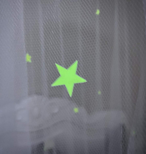 BCBYou Bed Canopy Mosquito Net with Fluorescent Stars Glow in Dark for Baby, Kids, and Adults, for Cover The Baby Crib, Kid Bed, Girls Bed Or Full...