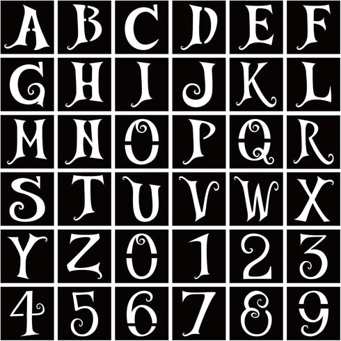 36 Pcs 4 Inch Halloween Letter Stencils Numbers Stencils Templates, Reusable Plastic DIY Alphabet Stencils Number Templates for Drawing On Wall, S...