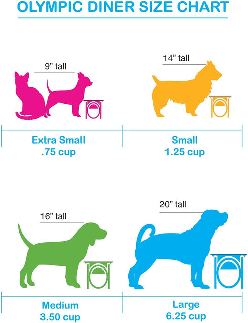 Platinum Pets Olympic Single Diner Feeder with Stainless Steel Dog Bowl, Small, Sky Blue...
