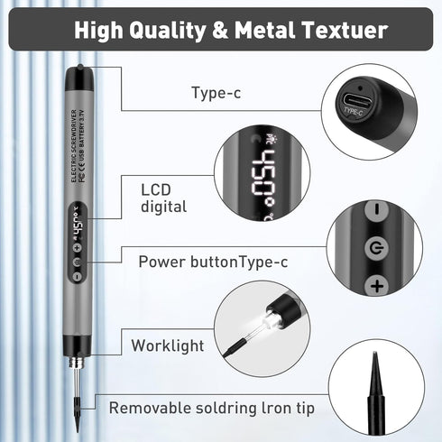 Mini Cordless Soldering Iron Kit, USB Rechargeable Portable Cordless Soldering Iron, LCD Digital Adjustable Temperature Soldering Gun Thermostatic...